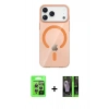 MARSİLYAN™- iPhone 17 Pro Kılıf Pusula Form Özel Seri - Siyah 360 Mat Full Body Arka Koruyucu + Raze Metal Kamera Lens - GS