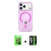MARSİLYAN™- iPhone 17 Pro Kılıf Pusula Form Özel Seri - Siyah 360 Mat Full Body Arka Koruyucu + Raze Metal Kamera Lens - GS
