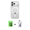 MARSİLYAN™- iPhone 17 Pro Kılıf Pusula Form Özel Seri - Siyah Bilvis 3X AR Hayalet Cam Ekran Koruyucu + Raze Metal Kamera Lens - GI