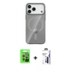 MARSİLYAN™- iPhone 17 Pro Kılıf Pusula Form Özel Seri - Siyah Bilvis 3X AR Hayalet Cam Ekran Koruyucu + Raze Metal Kamera Lens - GI