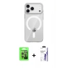 MARSİLYAN™- iPhone 17 Pro Kılıf Pusula Form Özel Seri - Siyah Bilvis 3X AR HD Cam Ekran Koruyucu + Raze Metal Kamera Lens - GI