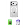 MARSİLYAN™- iPhone 17 Pro Kılıf Pusula Form Özel Seri - Siyah Bilvis 5in1 3D Magic Cam Ekran Koruyucu + Raze Metal Kamera Lens - TU