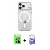 MARSİLYAN™- iPhone 17 Pro Kılıf Pusula Form Özel Seri - Siyah Bilvis 5in1 5D Magic Hayalet Cam Ekran Koruyucu + Raze Metal Kamera Lens - GS