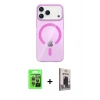 MARSİLYAN™- iPhone 17 Pro Kılıf Pusula Form Özel Seri - Siyah Bilvis Hayalet Cam Ekran Koruyucu + Raze Metal Kamera Lens - GI