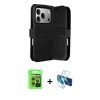 MARSİLYAN™- iPhone 17 Pro Kılıf Siluet Işık Serisi - Siyah 3D Antistatik Cam Ekran Koruyucu + Raze Metal Kamera Lens - TU