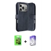 MARSİLYAN™- iPhone 17 Pro Kılıf Siluet Işık Serisi - Siyah Bilvis 5in1 3D Magic Cam Ekran Koruyucu + Turuncu Raze Metal Kamera Lens