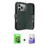MARSİLYAN™- iPhone 17 Pro Kılıf Siluet Işık Serisi - Siyah Bilvis 5in1 5D Magic Hayalet Cam Ekran Koruyucu + Raze Metal Kamera Lens - GS