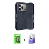 MARSİLYAN™- iPhone 17 Pro Kılıf Siluet Işık Serisi - Siyah Bilvis 5in1 5D Magic Hayalet Cam Ekran Koruyucu + Raze Metal Kamera Lens - GI