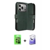 MARSİLYAN™- iPhone 17 Pro Kılıf Siluet Işık Serisi - Siyah Bilvis 5in1 5D Magic Hayalet Cam Ekran Koruyucu + Raze Metal Kamera Lens - GI