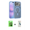MARSİLYAN™- iPhone 17 Pro Kılıf Siluet Minimal Prime - Şeffaf Pasifik Cam Ekran Koruyucu + Gümüş Raze Metal Kamera Lens