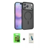 MARSİLYAN™- iPhone 17 Pro Kılıf Siluet Minimal Prime - Şeffaf Pasifik Cam Ekran Koruyucu + Raze Metal Kamera Lens - TU