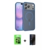 MARSİLYAN™- iPhone 17 Pro Kılıf Siluet Minimal Prime - Siyah 3D Antistatik Hayalet Cam Ekran Koruyucu + Raze Metal Kamera Lens - GI