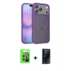 MARSİLYAN™- iPhone 17 Pro Kılıf Siluet Minimal Prime - Siyah 3D Antistatik Hayalet Cam Ekran Koruyucu + Raze Metal Kamera Lens - GI