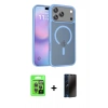 MARSİLYAN™- iPhone 17 Pro Kılıf Siluet Minimal Prime - Siyah 3D Antistatik Hayalet Cam Ekran Koruyucu + Raze Metal Kamera Lens - GI
