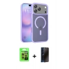 MARSİLYAN™- iPhone 17 Pro Kılıf Siluet Minimal Prime - Siyah 3D Antistatik Hayalet Cam Ekran Koruyucu + Raze Metal Kamera Lens - TU