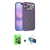 MARSİLYAN™- iPhone 17 Pro Kılıf Siluet Minimal Prime - Siyah 3D Antistatik Seramik Nano Ekran Koruyucu + Raze Metal Kamera Lens - GS