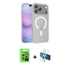 MARSİLYAN™- iPhone 17 Pro Kılıf Siluet Minimal Prime - Siyah 3D Antistatik Seramik Nano Ekran Koruyucu + Raze Metal Kamera Lens - TU