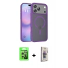 MARSİLYAN™- iPhone 17 Pro Kılıf Siluet Minimal Prime - Siyah Bilvis 3D Cam Ekran Koruyucu + Raze Metal Kamera Lens - GS