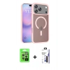 MARSİLYAN™- iPhone 17 Pro Kılıf Siluet Minimal Prime - Siyah Bilvis 3X AR Hayalet Cam Ekran Koruyucu + Raze Metal Kamera Lens - GS