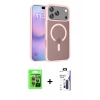 MARSİLYAN™- iPhone 17 Pro Kılıf Siluet Minimal Prime - Siyah Bilvis 3X AR Hayalet Cam Ekran Koruyucu + Raze Metal Kamera Lens - GI