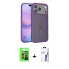 MARSİLYAN™- iPhone 17 Pro Kılıf Siluet Minimal Prime - Siyah Bilvis 3X AR HD Cam Ekran Koruyucu + Raze Metal Kamera Lens - TU