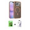 MARSİLYAN™- iPhone 17 Pro Kılıf Siluet Minimal Prime - Siyah Bilvis 3X AR HD Cam Ekran Koruyucu + Raze Metal Kamera Lens - TU