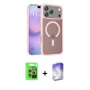 MARSİLYAN™- iPhone 17 Pro Kılıf Siluet Minimal Prime - Siyah Bilvis 5in1 3D Magic Cam Ekran Koruyucu + Raze Metal Kamera Lens - GI