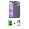 MARSİLYAN™- iPhone 17 Pro Kılıf Siluet Minimal Prime - Siyah Bilvis 5in1 3D Magic Cam Ekran Koruyucu + Raze Metal Kamera Lens - GI