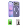 MARSİLYAN™- iPhone 17 Pro Kılıf Siluet Minimal Prime - Siyah Bilvis Hayalet Cam Ekran Koruyucu + Raze Metal Kamera Lens - TU