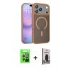 MARSİLYAN™- iPhone 17 Pro Kılıf Siluet Minimal Prime - Siyah Bilvis Hayalet Cam Ekran Koruyucu + Raze Metal Kamera Lens - GI