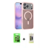 MARSİLYAN™- iPhone 17 Pro Kılıf Siluet Minimal Prime - Siyah Joko Magic 5D Hayalet Cam + Gümüş Raze Metal Kamera Lens