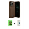 MARSİLYAN™- iPhone 17 Pro Kılıf Vadi Çizgi Prime - Şeffaf Pasifik Cam Ekran Koruyucu + Raze Metal Kamera Lens - TU