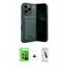 MARSİLYAN™- iPhone 17 Pro Kılıf Vadi Çizgi Prime - Şeffaf Pasifik Cam Ekran Koruyucu + Raze Metal Kamera Lens - TU