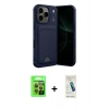 MARSİLYAN™- iPhone 17 Pro Kılıf Vadi Çizgi Prime - Şeffaf Pasifik Cam Ekran Koruyucu + Raze Metal Kamera Lens - TU