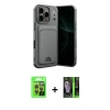 MARSİLYAN™- iPhone 17 Pro Kılıf Vadi Çizgi Prime - Siyah 360 Mat Full Body Arka Koruyucu + Raze Metal Kamera Lens - TU