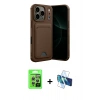 MARSİLYAN™- iPhone 17 Pro Kılıf Vadi Çizgi Prime - Siyah 3D Antistatik Cam Ekran Koruyucu + Raze Metal Kamera Lens - GS