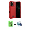 MARSİLYAN™- iPhone 17 Pro Kılıf Vadi Çizgi Prime - Siyah 3D Antistatik Cam Ekran Koruyucu + Raze Metal Kamera Lens - GS