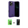 MARSİLYAN™- iPhone 17 Pro Kılıf Vadi Çizgi Prime - Siyah 3D Antistatik Hayalet Cam Ekran Koruyucu + Raze Metal Kamera Lens - GS
