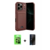 MARSİLYAN™- iPhone 17 Pro Kılıf Vadi Çizgi Prime - Siyah 3D Antistatik Hayalet Cam Ekran Koruyucu + Raze Metal Kamera Lens - GI