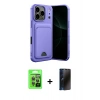 MARSİLYAN™- iPhone 17 Pro Kılıf Vadi Çizgi Prime - Siyah 3D Antistatik Hayalet Cam Ekran Koruyucu + Raze Metal Kamera Lens - GI