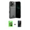 MARSİLYAN™- iPhone 17 Pro Kılıf Vadi Çizgi Prime - Siyah 3D Antistatik Hayalet Cam Ekran Koruyucu + Raze Metal Kamera Lens - GI