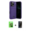MARSİLYAN™- iPhone 17 Pro Kılıf Vadi Çizgi Prime - Siyah 3D Antistatik Hayalet Cam Ekran Koruyucu + Raze Metal Kamera Lens - GI