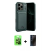 MARSİLYAN™- iPhone 17 Pro Kılıf Vadi Çizgi Prime - Siyah 3D Antistatik Hayalet Cam Ekran Koruyucu + Raze Metal Kamera Lens - GI