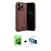 MARSİLYAN™- iPhone 17 Pro Kılıf Vadi Çizgi Prime - Siyah 3D Antistatik Seramik Nano Ekran Koruyucu + Raze Metal Kamera Lens - GS