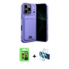 MARSİLYAN™- iPhone 17 Pro Kılıf Vadi Çizgi Prime - Siyah 3D Antistatik Seramik Nano Ekran Koruyucu + Turuncu Raze Metal Kamera Lens