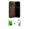 MARSİLYAN™- iPhone 17 Pro Kılıf Vadi Çizgi Prime - Siyah Bilvis 3X AR Hayalet Cam Ekran Koruyucu + Raze Metal Kamera Lens - GI