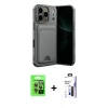MARSİLYAN™- iPhone 17 Pro Kılıf Vadi Çizgi Prime - Siyah Bilvis 3X AR Hayalet Cam Ekran Koruyucu + Raze Metal Kamera Lens - GI