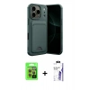 MARSİLYAN™- iPhone 17 Pro Kılıf Vadi Çizgi Prime - Siyah Bilvis 3X AR HD Cam Ekran Koruyucu + Raze Metal Kamera Lens - TU