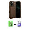 MARSİLYAN™- iPhone 17 Pro Kılıf Vadi Çizgi Prime - Siyah Bilvis 5in1 5D Magic Hayalet Cam Ekran Koruyucu + Raze Metal Kamera Lens - GS