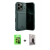 MARSİLYAN™- iPhone 17 Pro Kılıf Vadi Çizgi Prime - Siyah Bilvis Hayalet Cam Ekran Koruyucu + Raze Metal Kamera Lens - TU